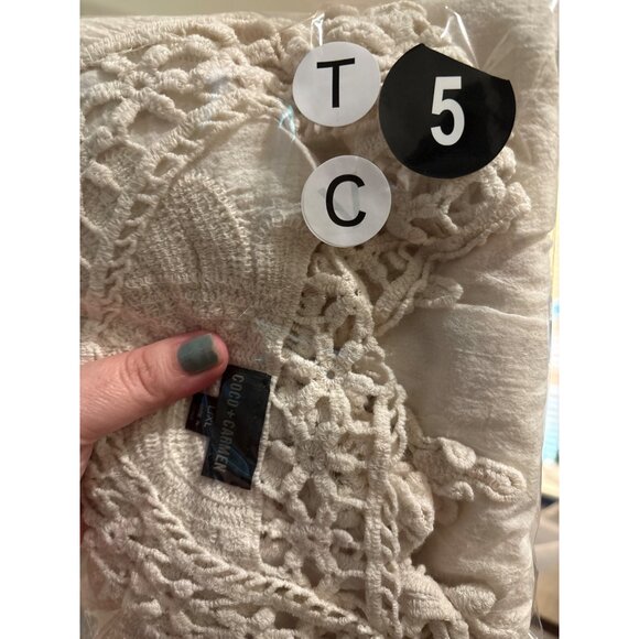 Coco + Carmen L/XL Ivory Crochet Lace Sleeveless Tunic Blouse Top Boho Women - Picture 11 of 11